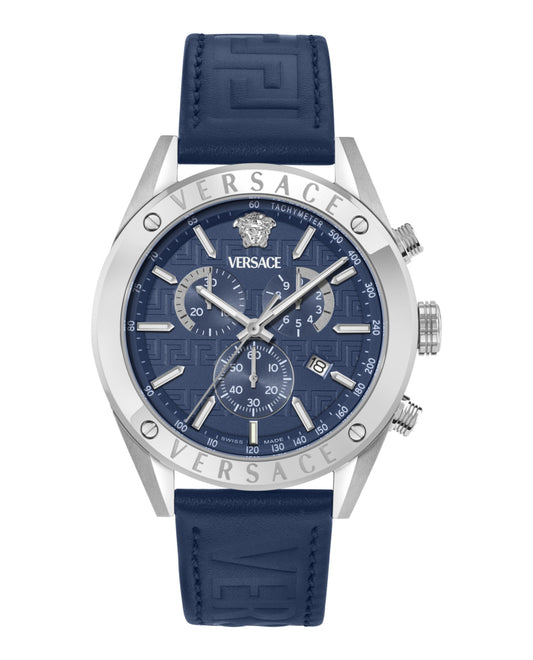 Versace Athletic Chrono Leather Strap