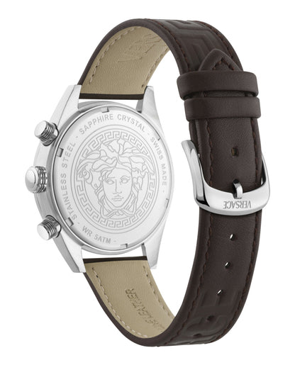 Versace Athletic Chrono Leather Strap