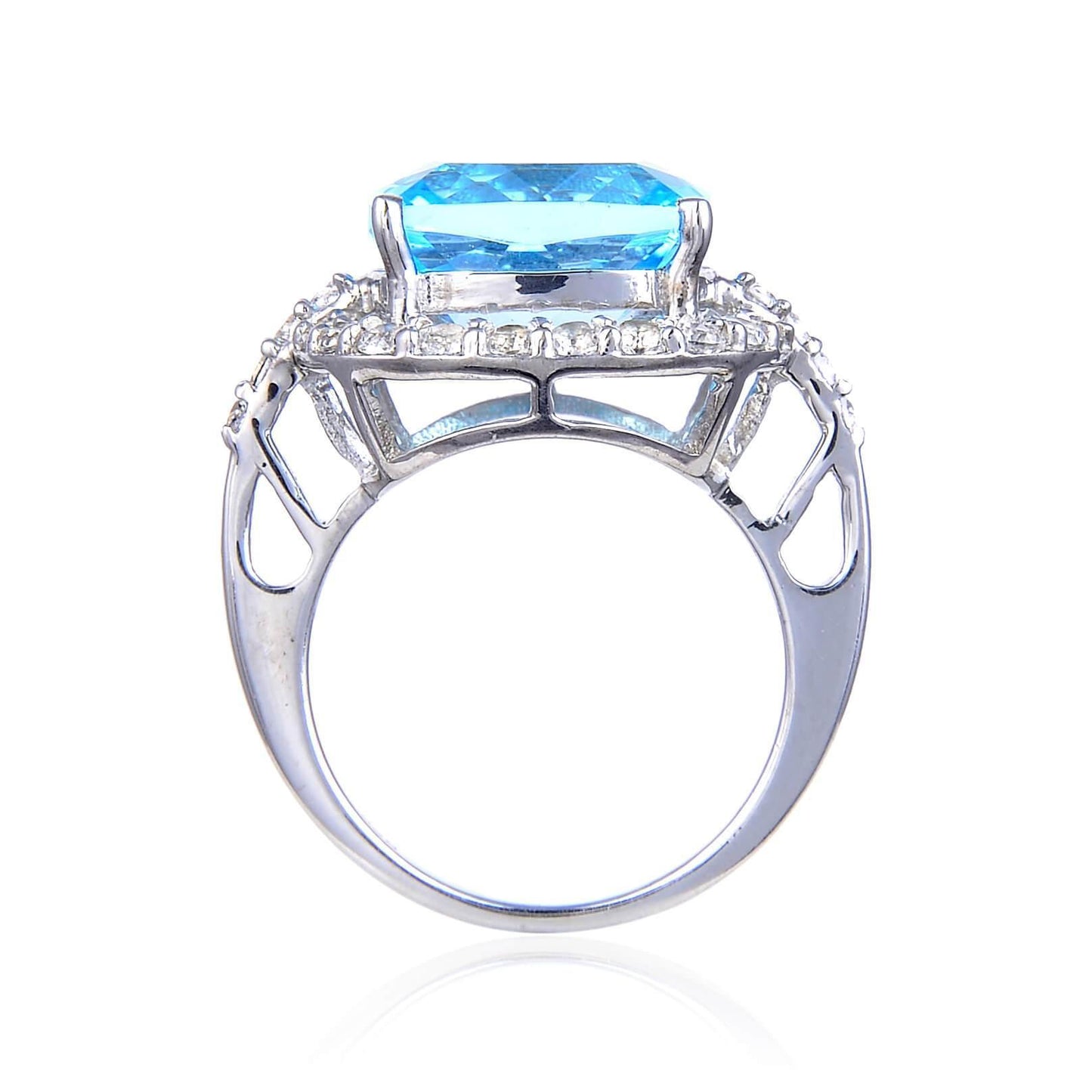 Blue Topaz Cushion Statement Ring