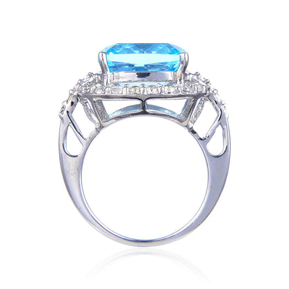 Blue Topaz Cushion Statement Ring