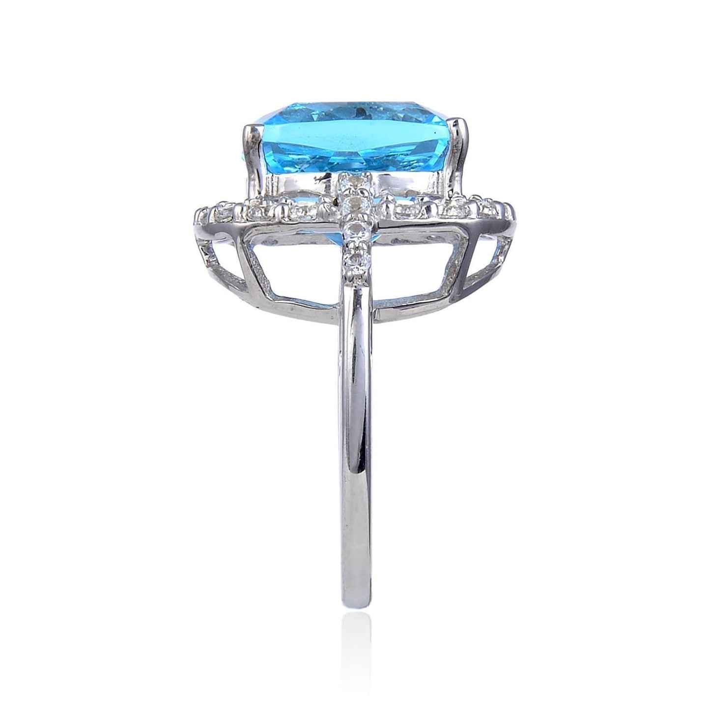 Blue Topaz Cushion Statement Ring