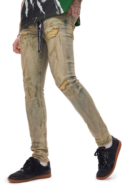 Valabasas Collage Skinny Denim Jean - Vintage Wash
