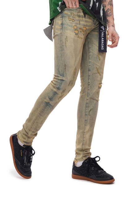 Valabasas Collage Skinny Denim Jean - Vintage Wash