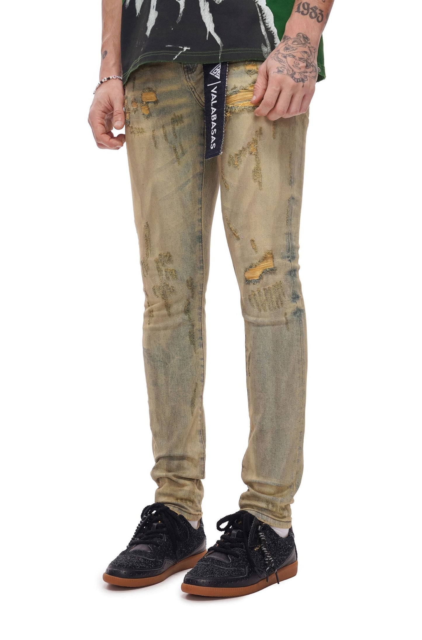 Valabasas Collage Skinny Denim Jean - Vintage Wash