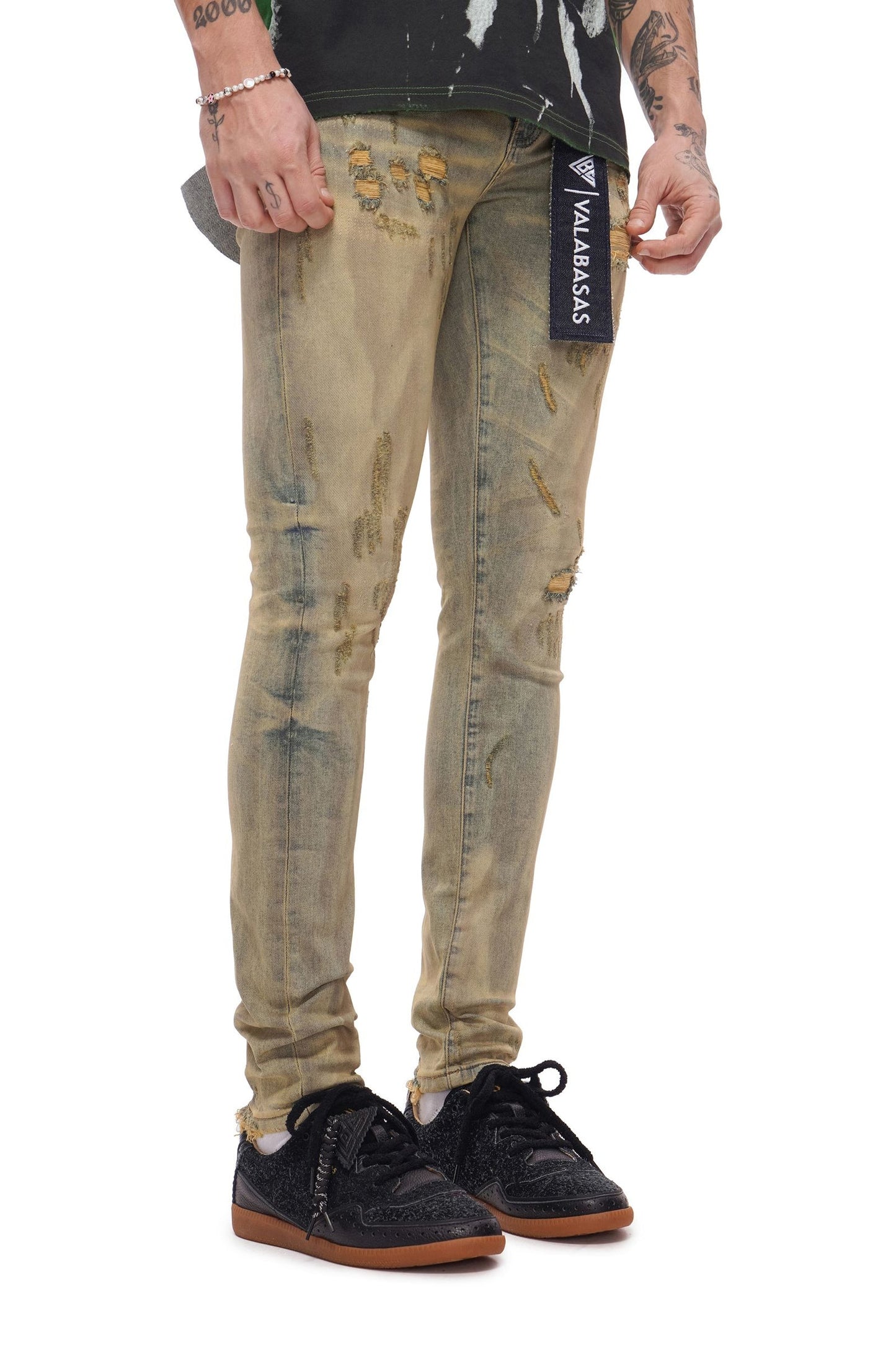 Valabasas Collage Skinny Denim Jean - Vintage Wash