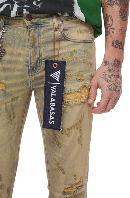 Valabasas Collage Skinny Denim Jean - Vintage Wash