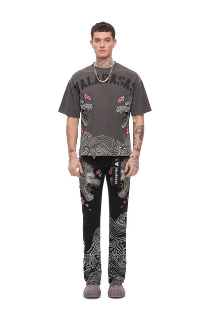 Valabasas Tenka Stacked Denim Jean - Jet Black