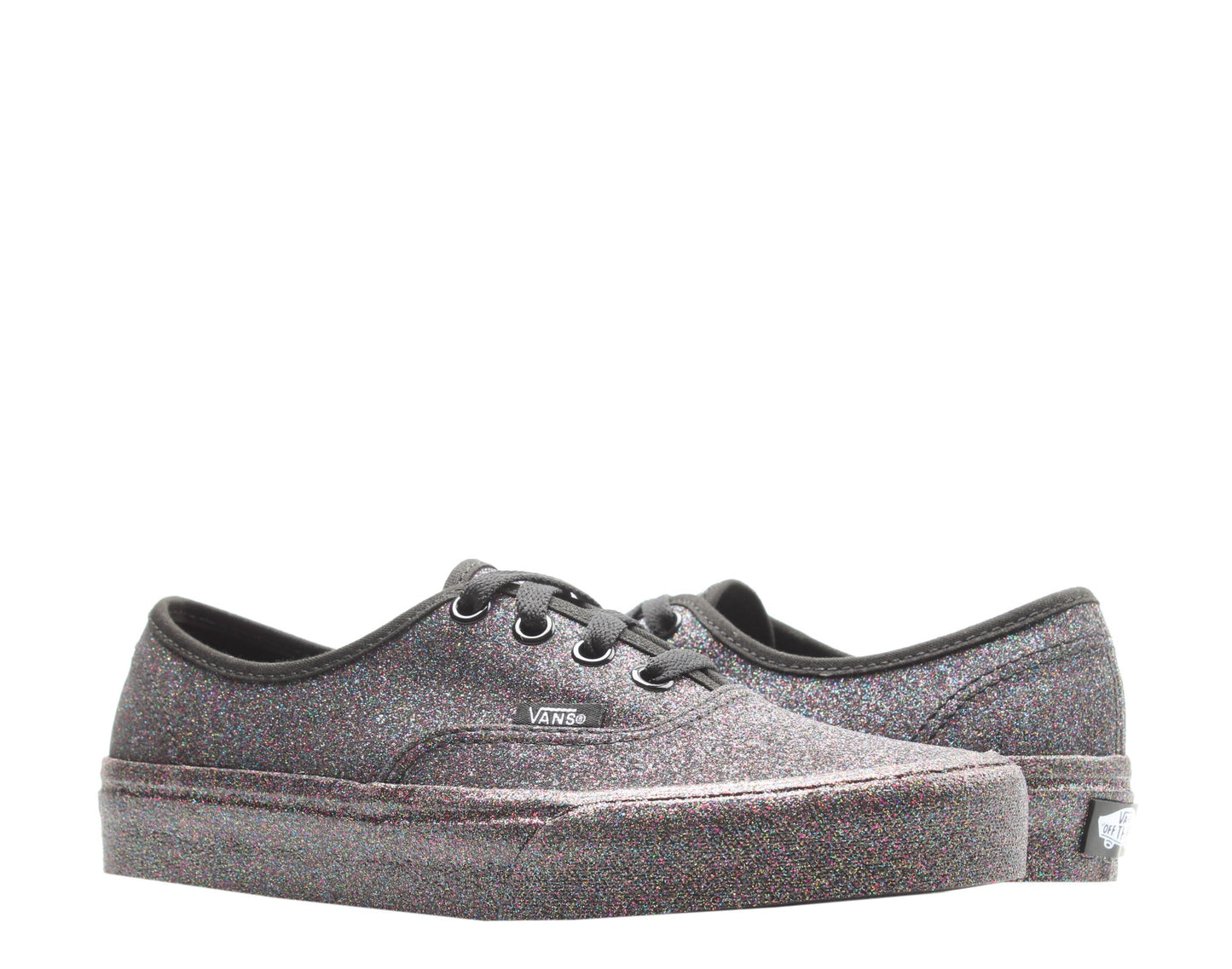 Vans Authentic Rainbow Glitter Sneakers — Black Low-Top
