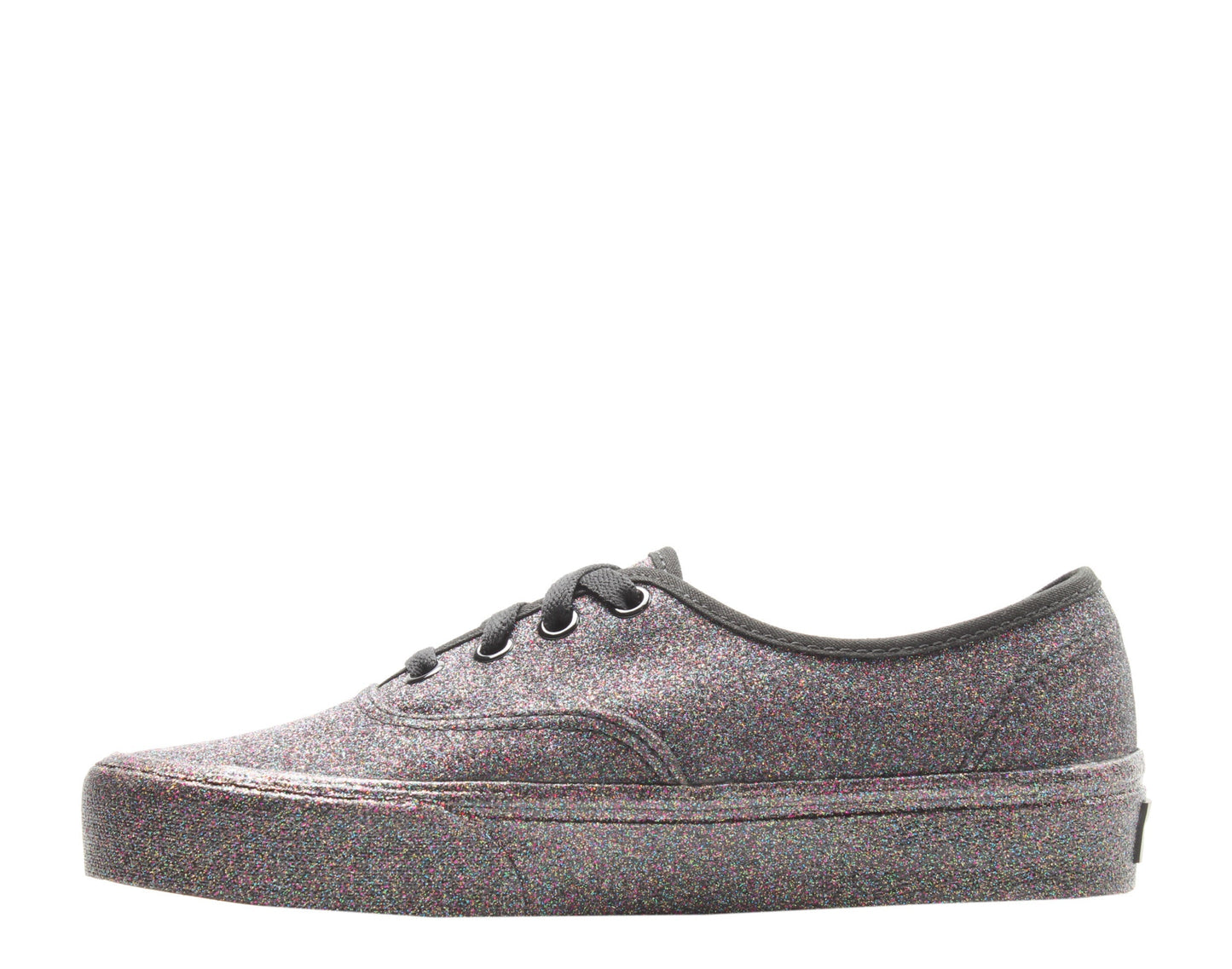 Vans Authentic Rainbow Glitter Sneakers — Black Low-Top