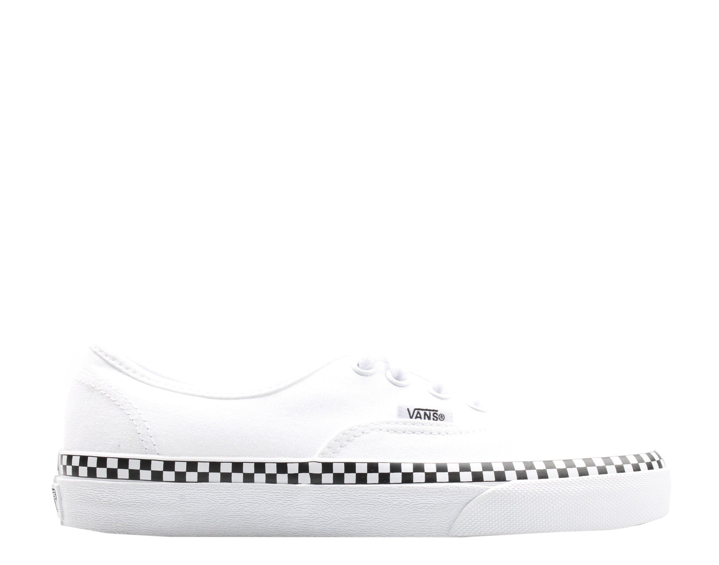 Vans Authentic Check Foxing Sneakers — True White Low-Top