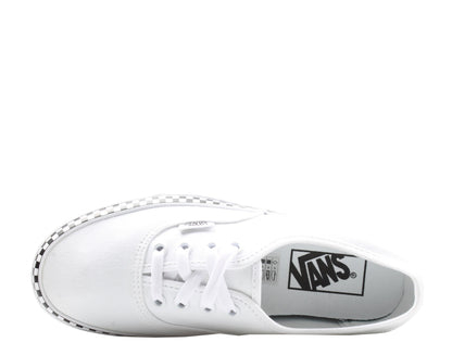 Vans Authentic Check Foxing Sneakers — True White Low-Top