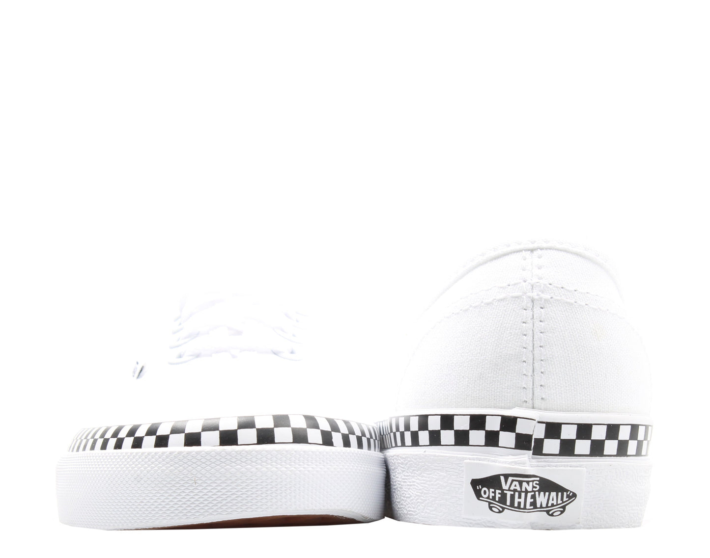 Vans Authentic Check Foxing Sneakers — True White Low-Top