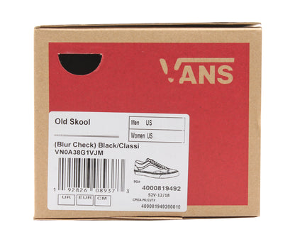 Vans Old Skool Blur Check Classic Sneakers — Black Low-Top