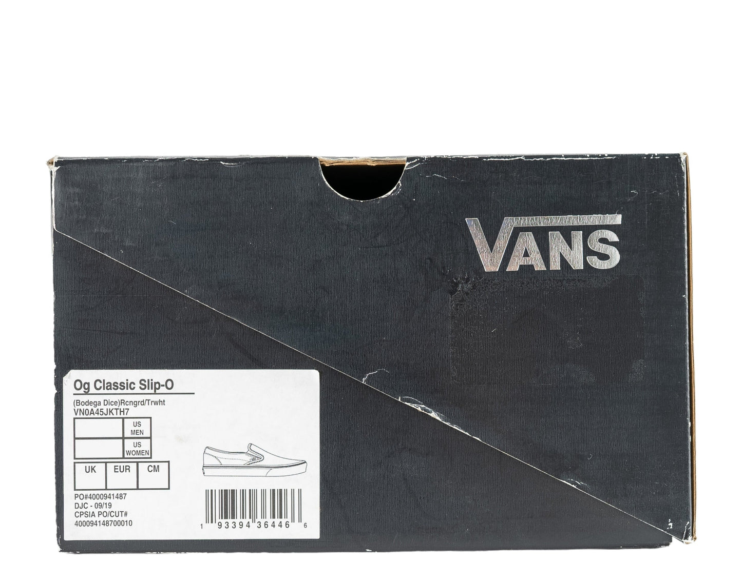 Vans x Bodega OG Classic Slip-On LX Dice High Stakes Sneakers — Racing Red/True White