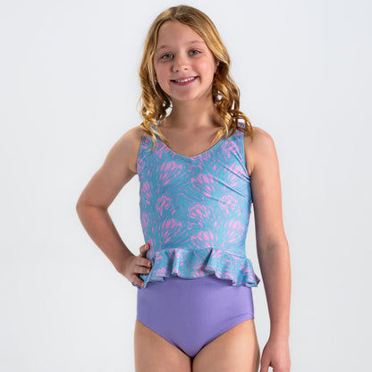 V Neck Peplum Tankini Top (Girls)