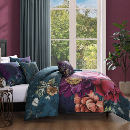 Bebejan Vibrant Flora 5 Piece Reversible Comforter Set