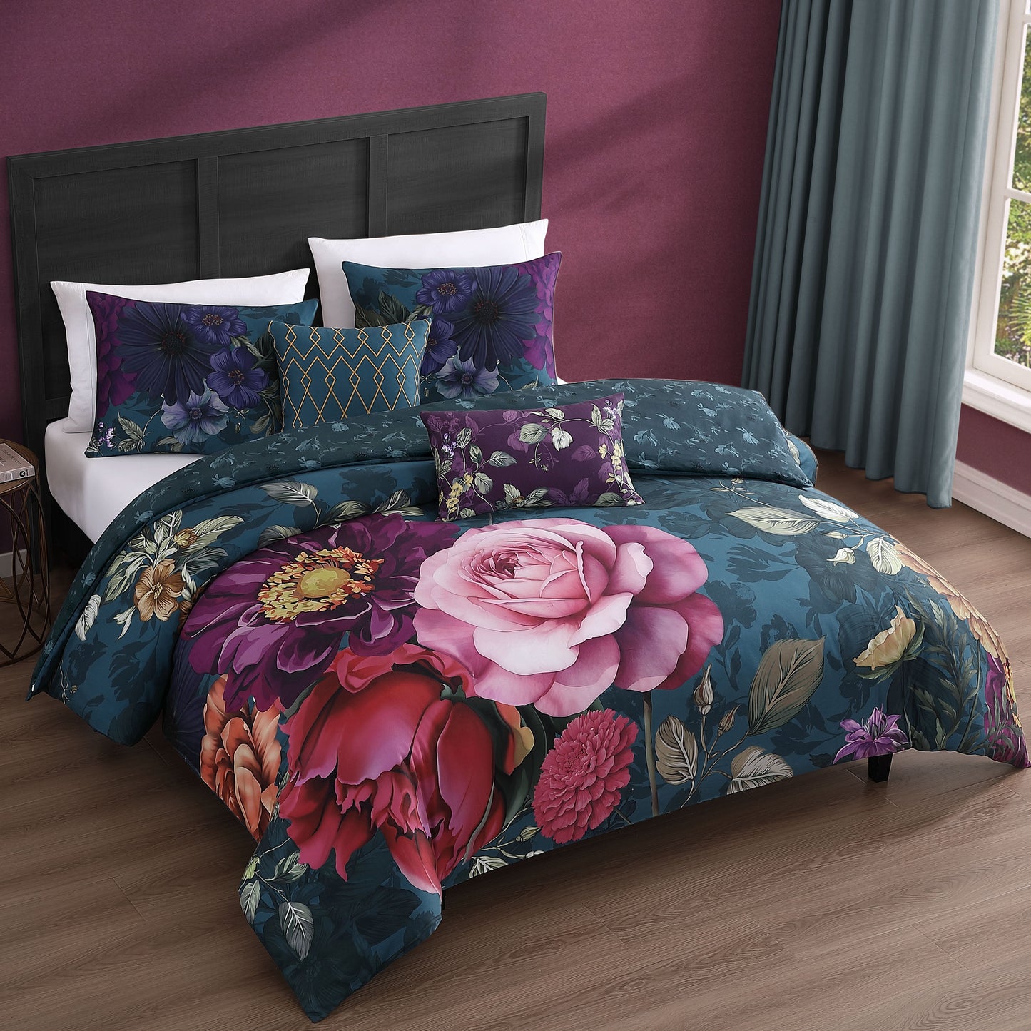 Bebejan Vibrant Flora 5 Piece Reversible Comforter Set