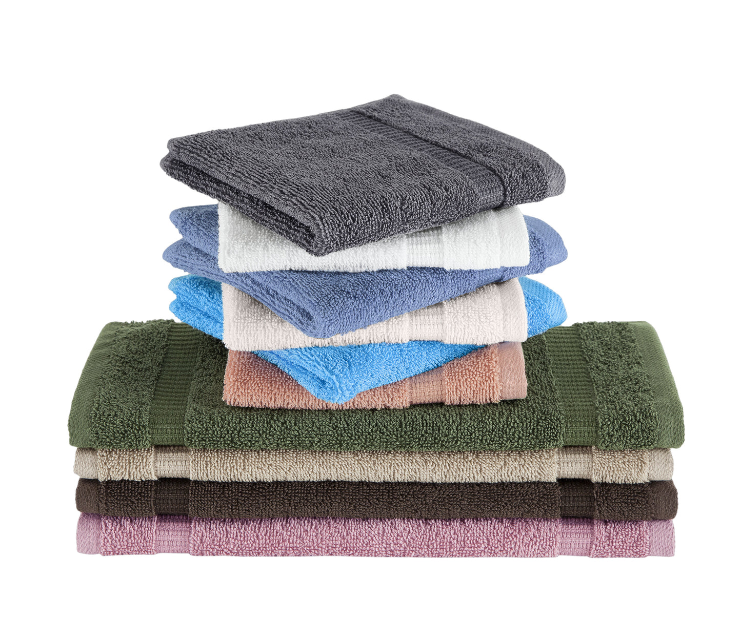 Villa Turkish Cotton Washcloths - 12 Pieces - Classic Turkish Towels