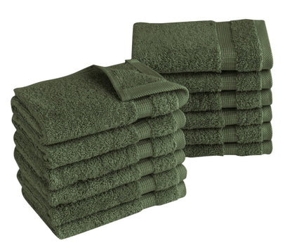 Villa Turkish Cotton Washcloths - 12 Pieces - Classic Turkish Towels