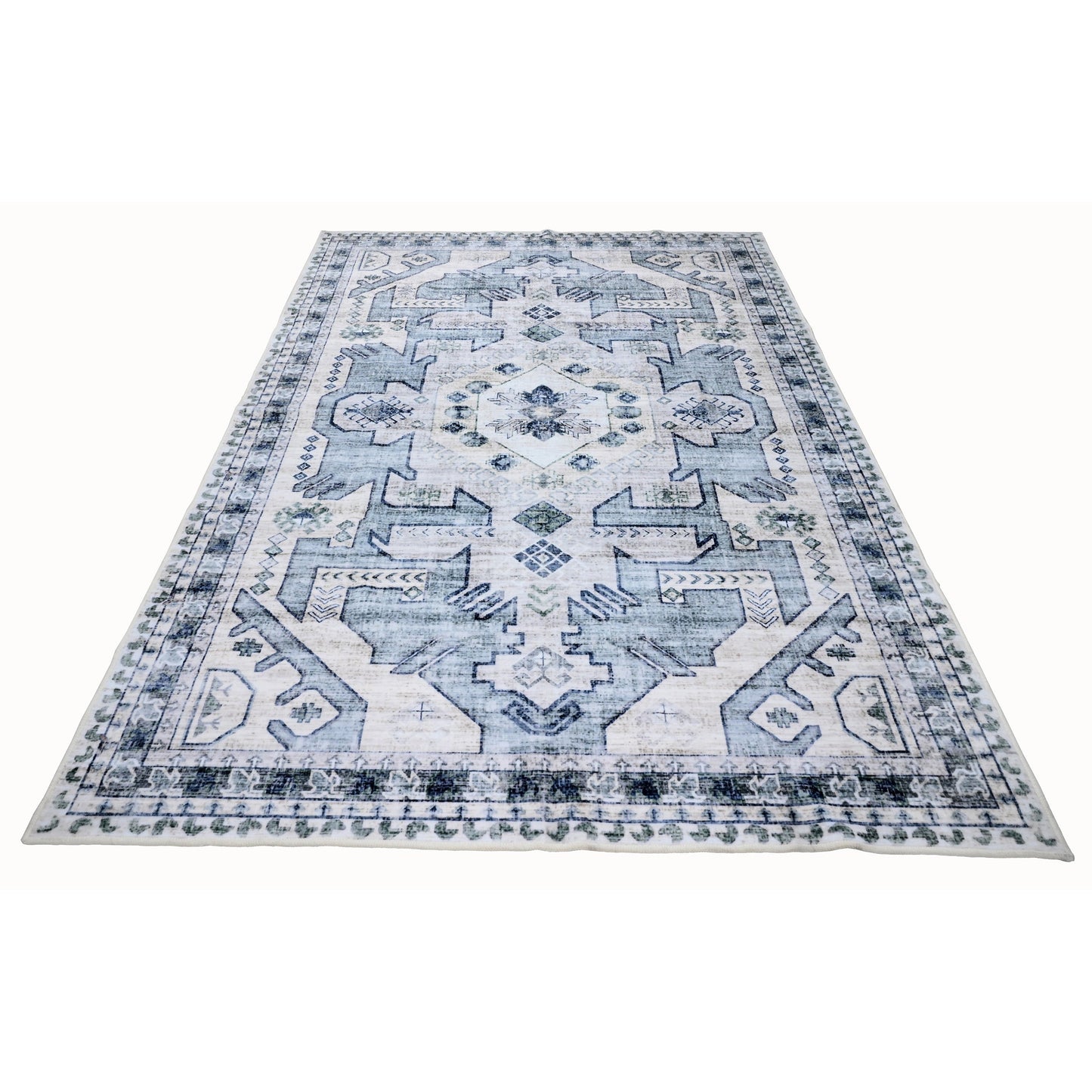 Bibb Home Washable Flannel Printed Area Rug With Latex Back 3x5 Ft