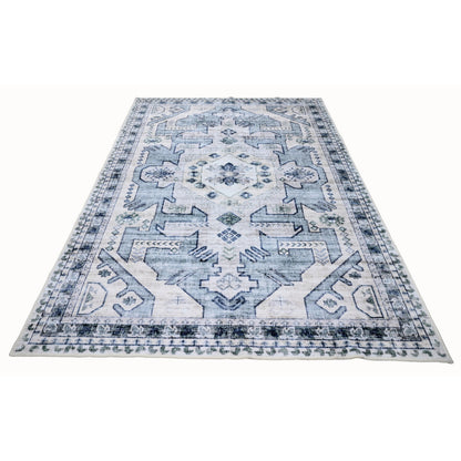 Bibb Home Washable Flannel Printed Area Rug With Latex Back 5x7 Ft