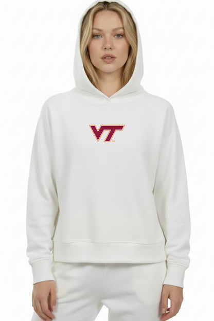 Relaxed Fit Waffle Hoodie Virginia Tech