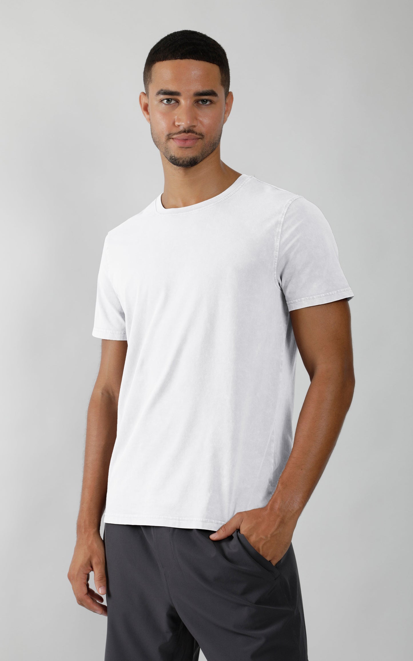 Mens Silicon Washed Pima Cotton Crew Neck Tee