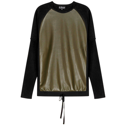 Maternity Knit Leather Combo Top