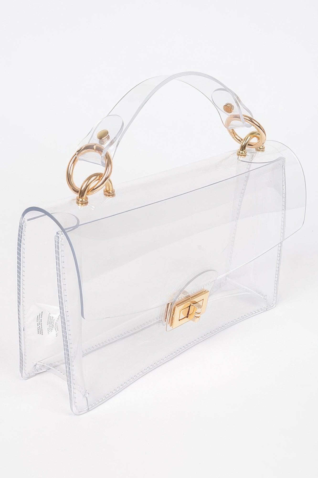 Transparent Metal Studded Flap Bag