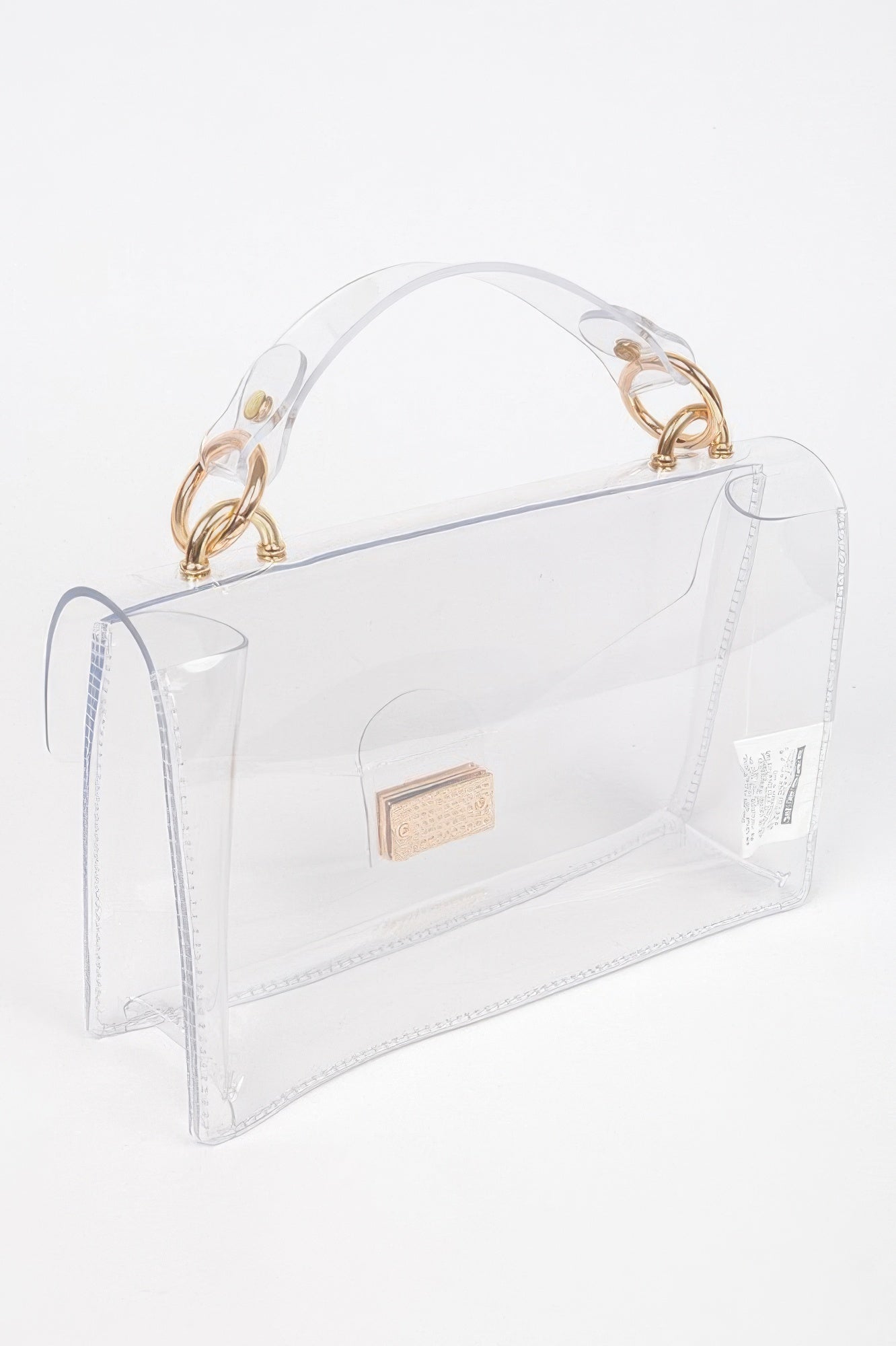 Transparent Metal Studded Flap Bag