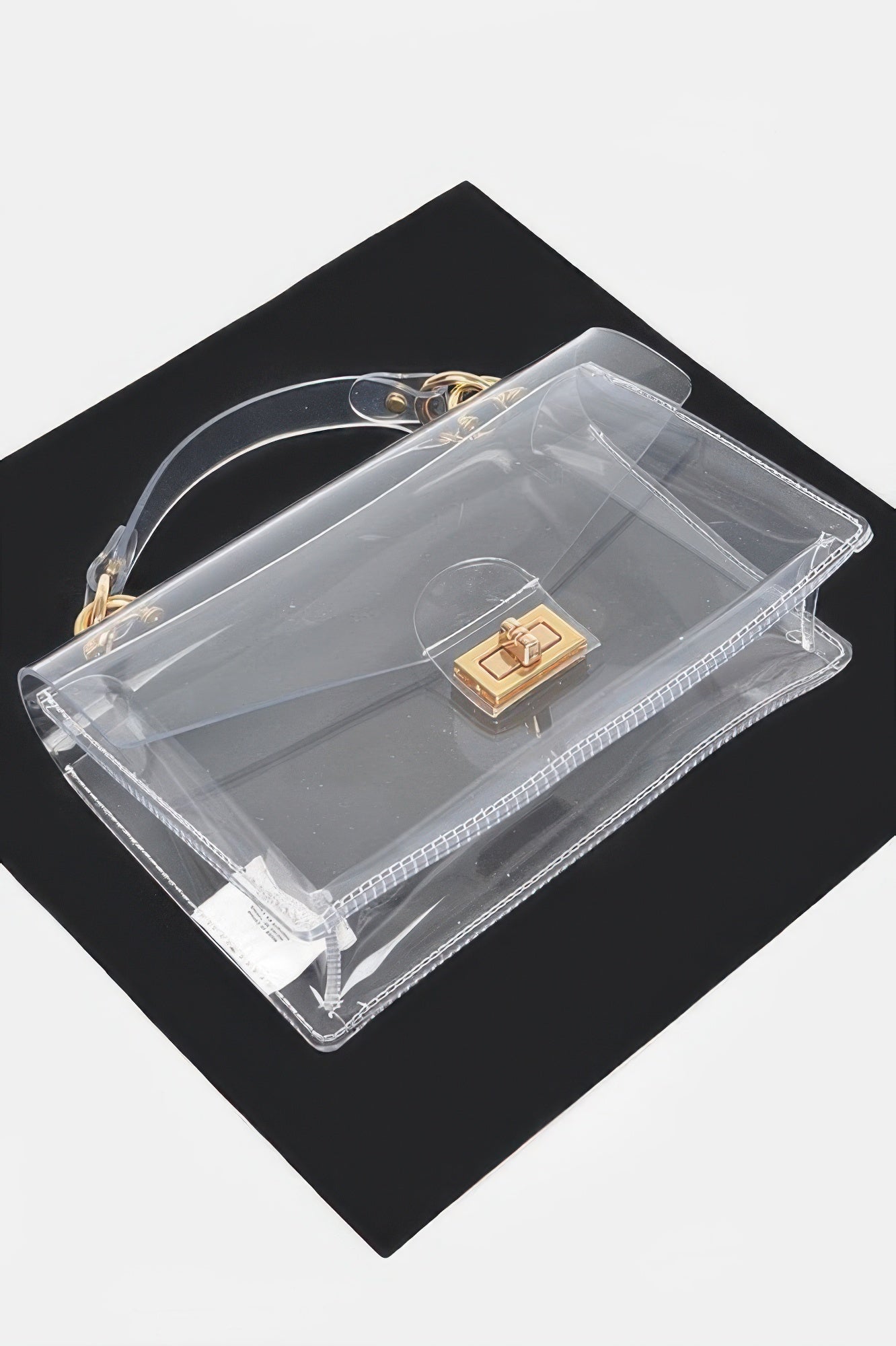 Transparent Metal Studded Flap Bag