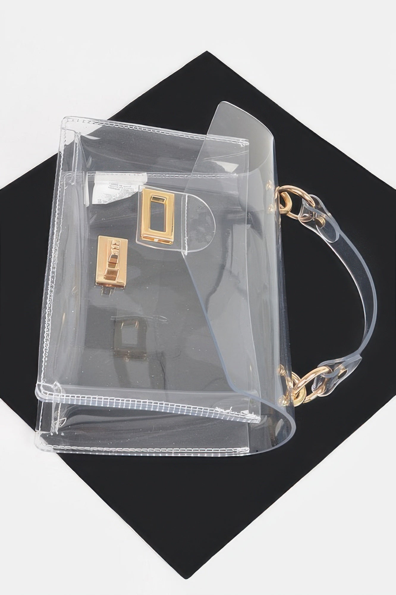 Transparent Metal Studded Flap Bag