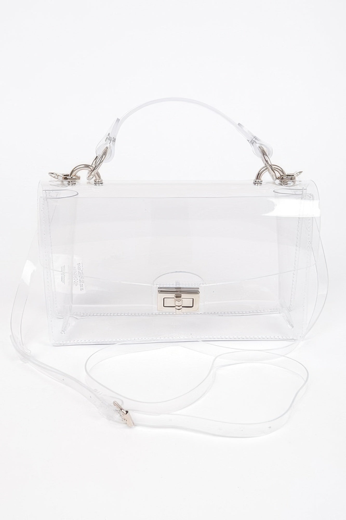Transparent Metal Studded Flap Bag