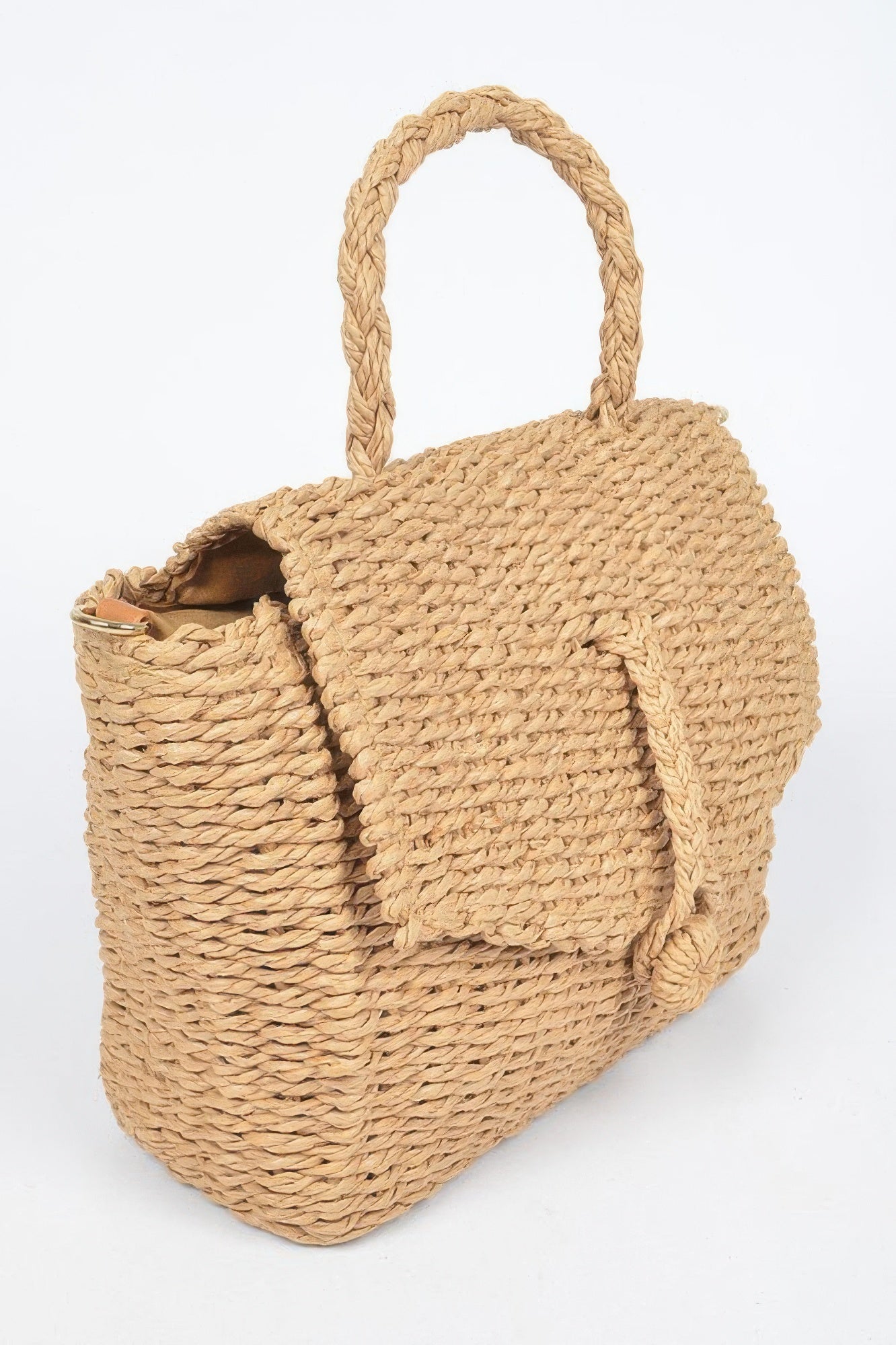Faux Straw Weaved Clutch Bag