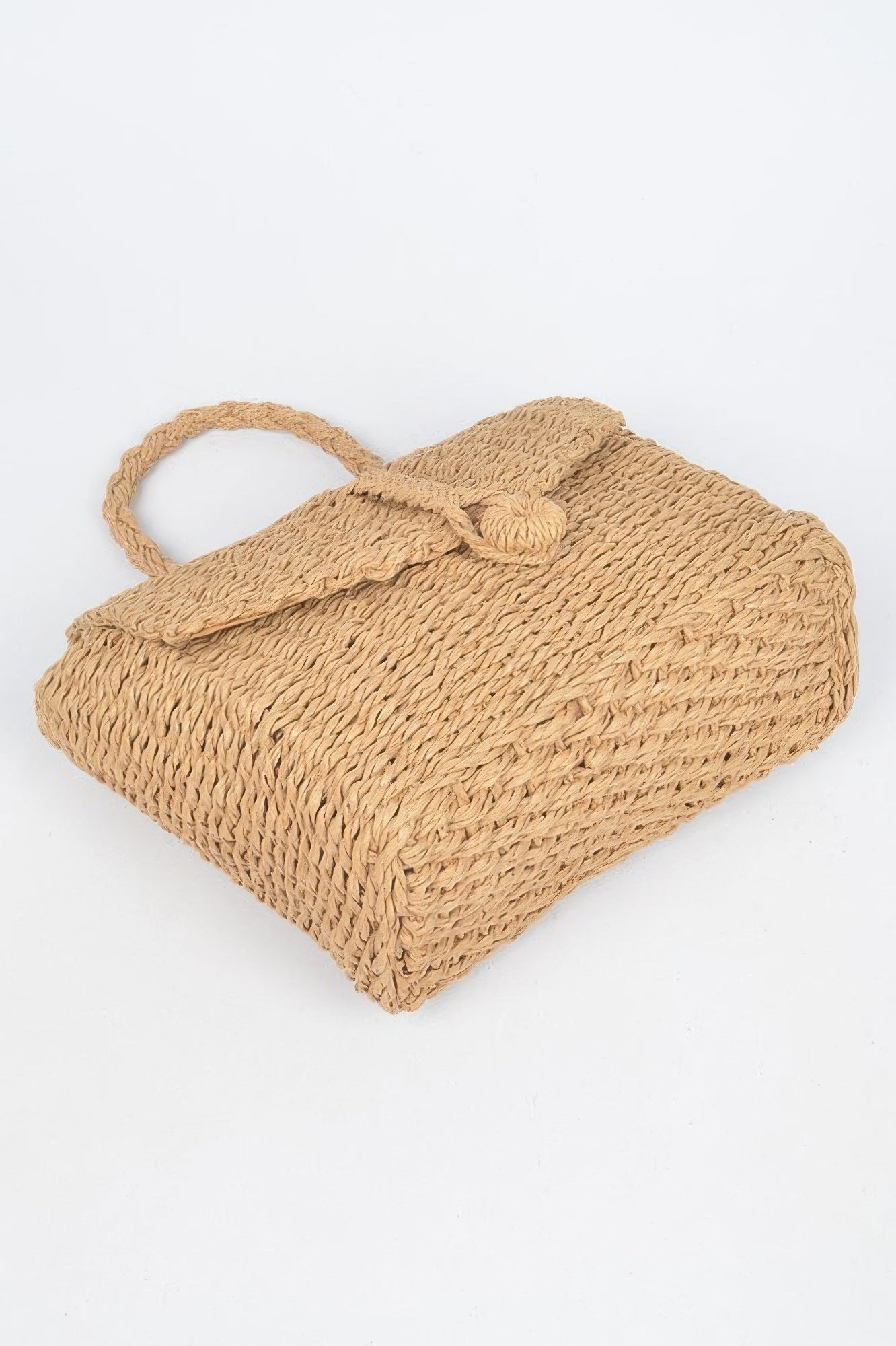 Faux Straw Weaved Clutch Bag