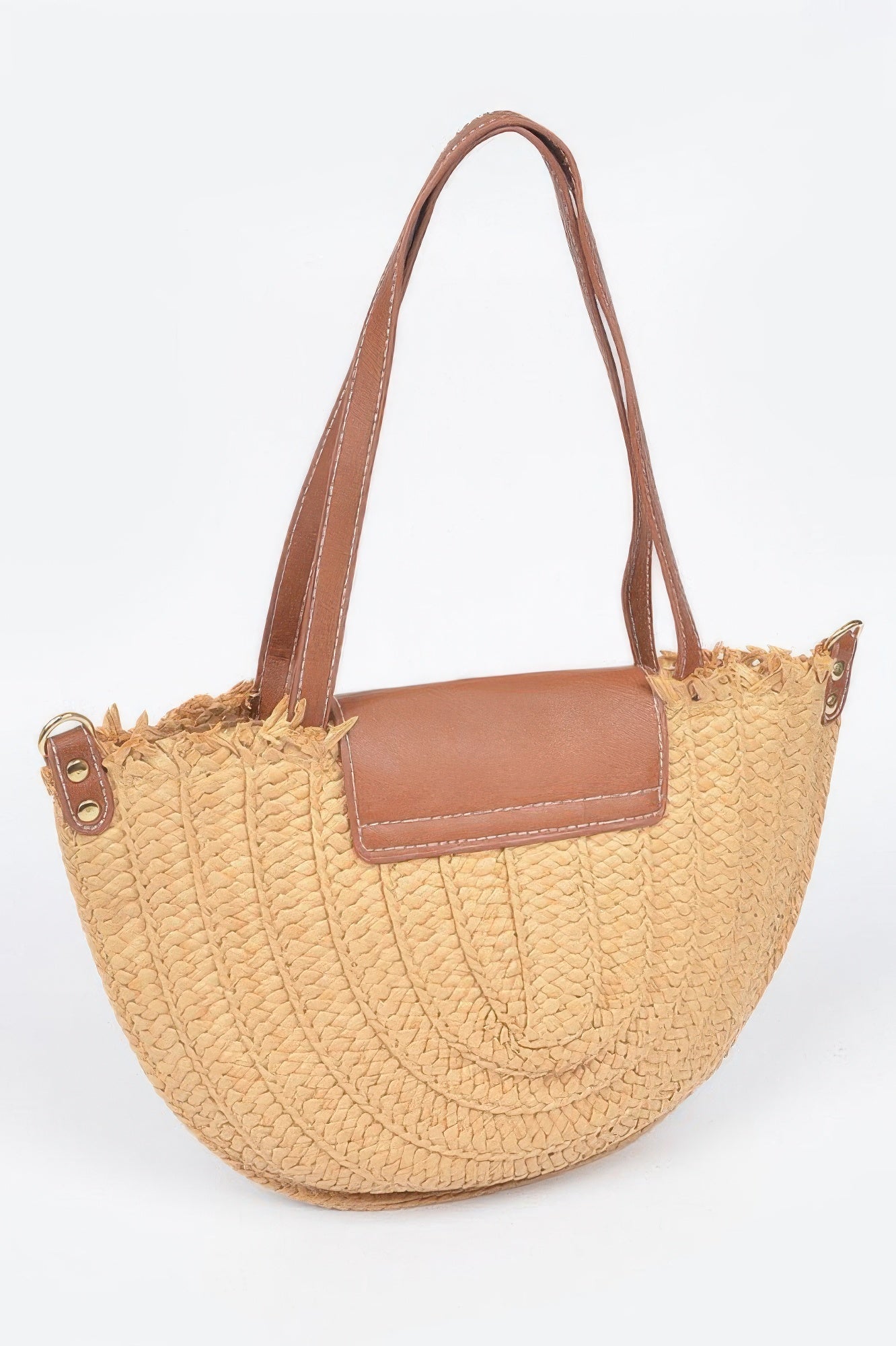Faux Straw Crossbody Bag