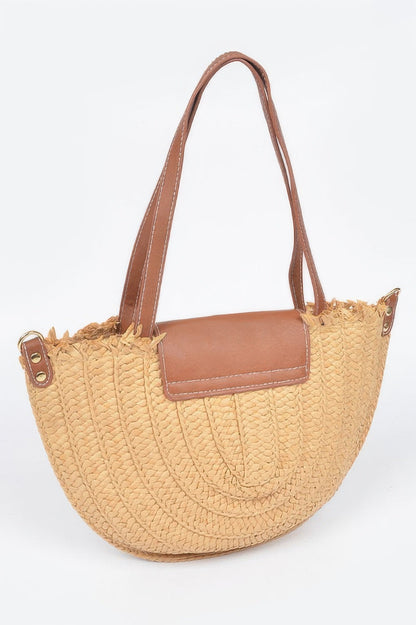 Faux Straw Crossbody Bag