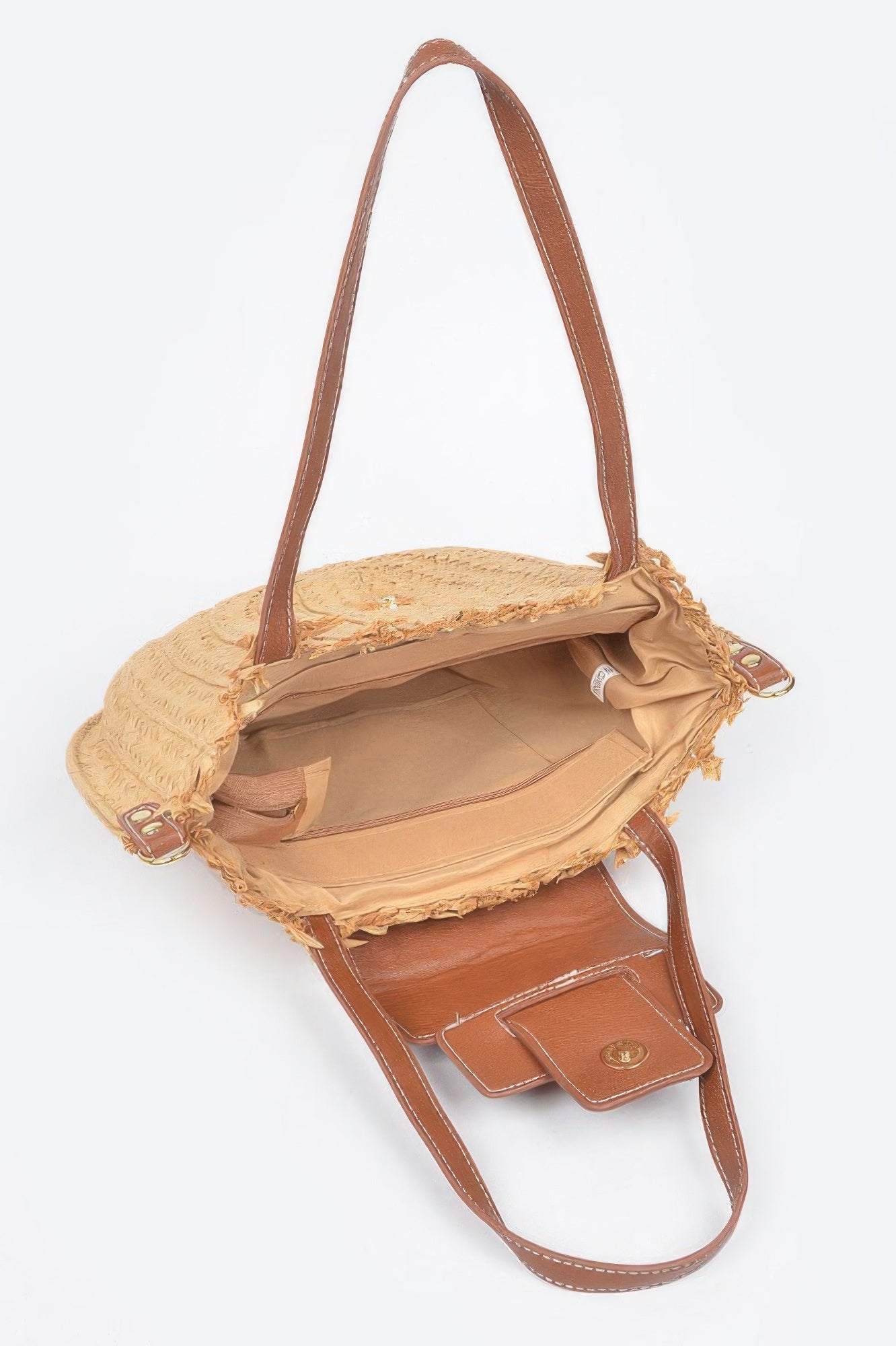 Faux Straw Crossbody Bag
