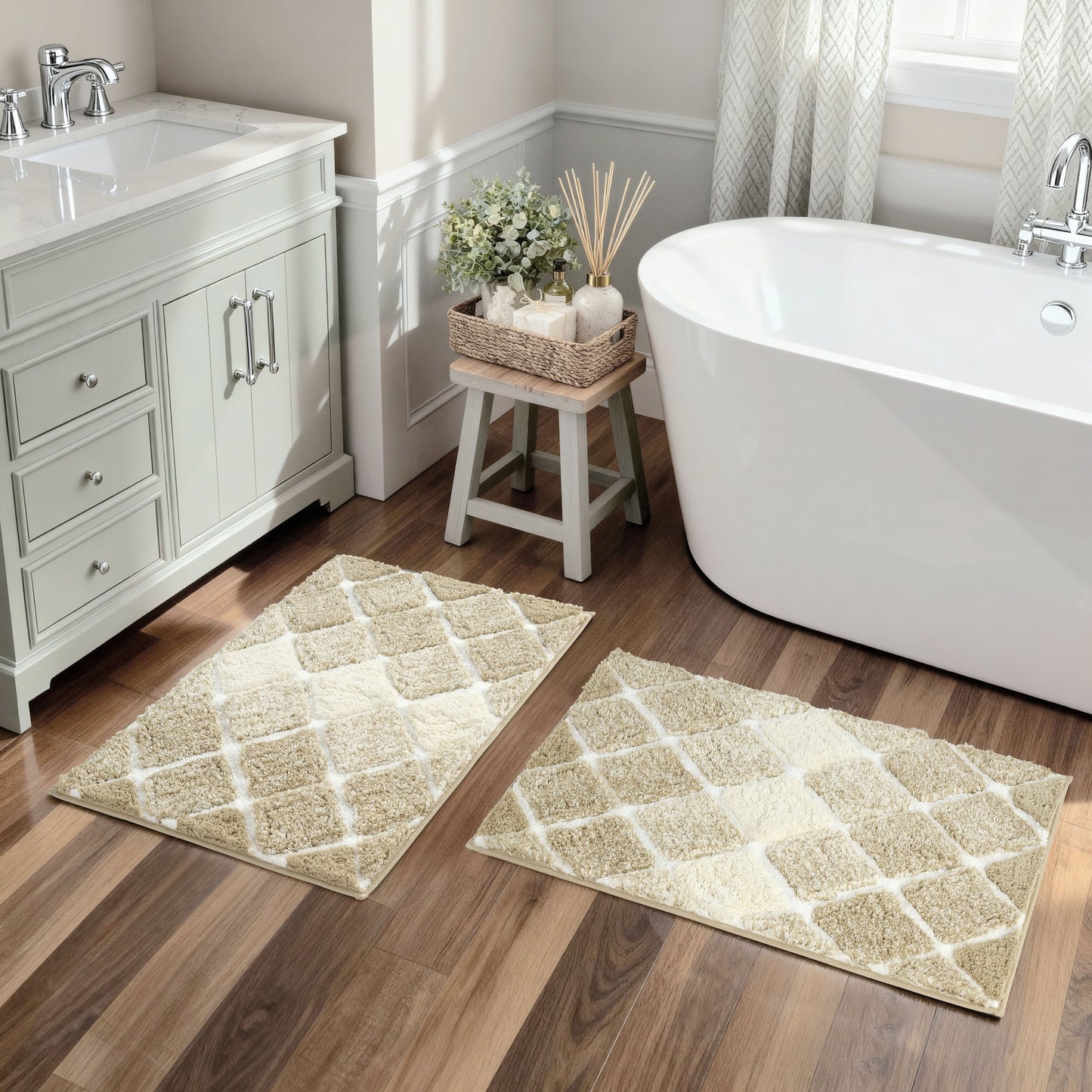Kona Collection Spa Luxury Oversized Microfiber Bath Mats