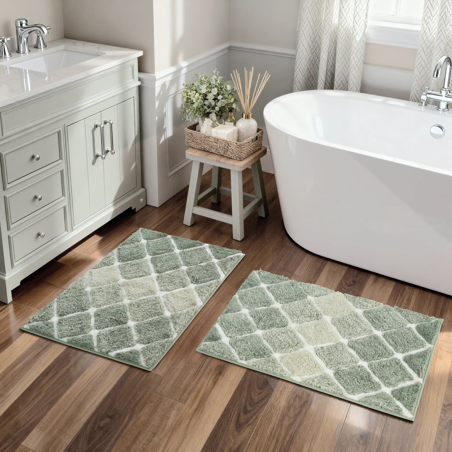 Kona Collection Spa Luxury Oversized Microfiber Bath Mats