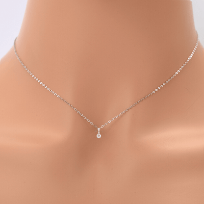14K White Gold Lab Grown Diamond Solitaire Necklace