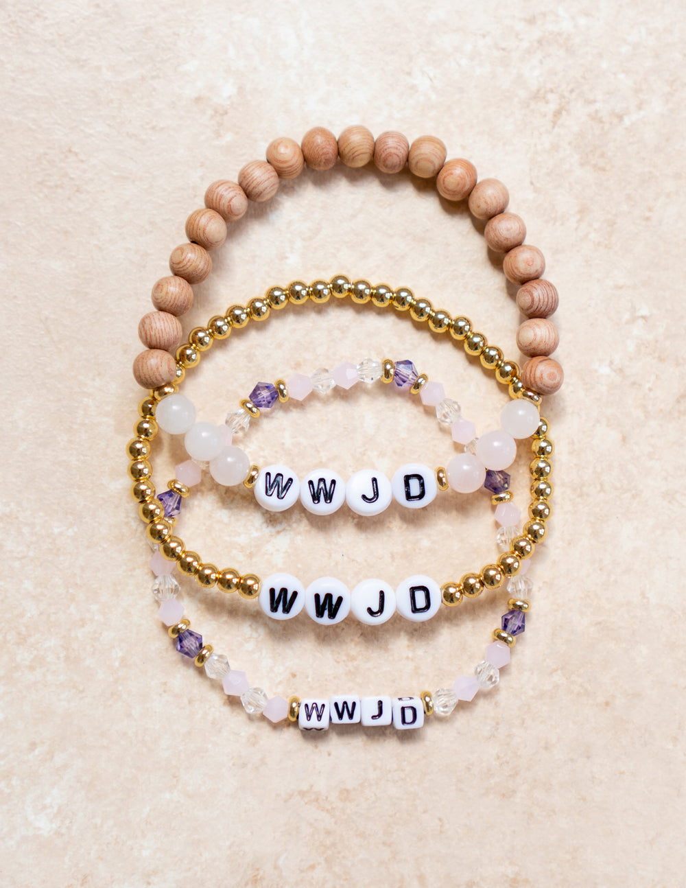 Elevated Faith WWJD Wooden Letter Bracelet