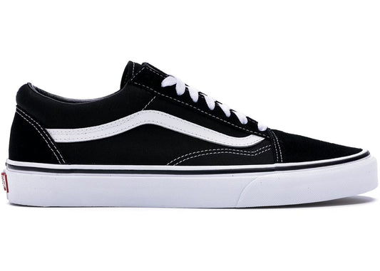Vans Old Skool Men's Sneakers — Black/White Canvas/Suede Low-Top