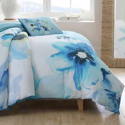Bebejan Watercolor Blue 5 Piece Reversible Comforter Set