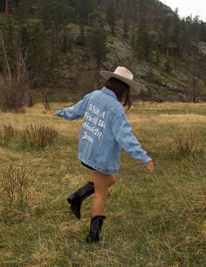 Elevated Faith What a Friend In Jesus Denim Jacket