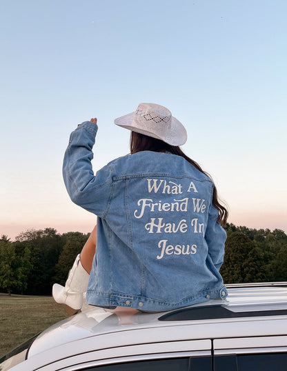 Elevated Faith What a Friend In Jesus Denim Jacket