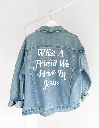Elevated Faith What a Friend In Jesus Denim Jacket