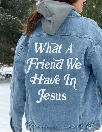 Elevated Faith What a Friend In Jesus Denim Jacket