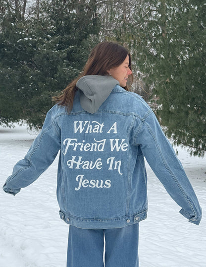 Elevated Faith What a Friend In Jesus Denim Jacket