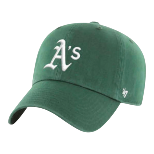 47 Brand Clean Up Athletics Arched Logo Strapback Hat — Dark Green Adjustable Cap